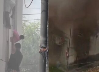 Bebê é retirado pela janela em meio à fumaça de incêndio no Viver Melhor
