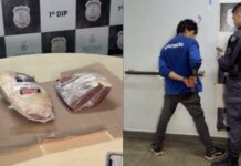 Homem é flagrado escondendo duas picanhas na cintura em supermercado de Manaus