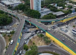 Interdição em viaduto altera trânsito e linhas de ônibus neste domingo em Manaus