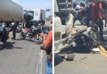 Policial da Rocam se envolve em acidente com duas carretas no Distrito Industrial