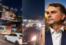 VÍDEO: Buzinaço mobiliza apoiadores de Flávio Bolsonaro antes da chegada a Manaus