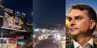 VÍDEO: Buzinaço mobiliza apoiadores de Flávio Bolsonaro antes da chegada a Manaus