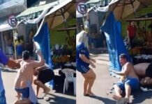 VÍDEO: Irmãos donos de bancas são flagrados brigando na Feira do Alvorada: “Satan@s”
