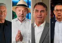 Lula marca 38% no 1º turno, Flávio Bolsonaro 33%, Augusto Cury 8% e Ronaldo Caiado 4%, aponta Datafolha