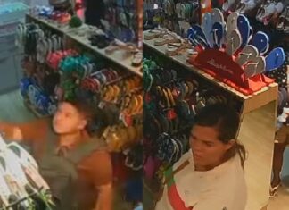 VÍDEO: Homem e mulheres são flagrados furtando sandálias em loja no Shopping Grande Circular