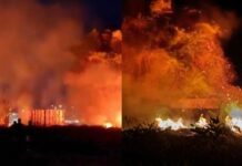 Incêndio de grandes proporções é registrado em área atrás do Hospital Delphina Aziz em Manaus