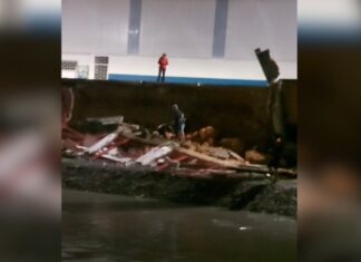 Muro desaba durante chuva forte na zona leste de Manaus e mobiliza Bombeiros