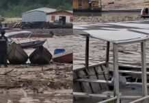 Correnteza provoca naufrágio de pelo menos nove embarcações na Marina do Davi em Manaus